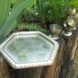 Midcentury lookind small cup set of 6 with tray, Curved silver color Goblets set with tray, Vine/Cog