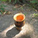 Small Light Wooden Shot glass/cup for vodka, Wooden Golden midcentury lookind shot cup Game of thron