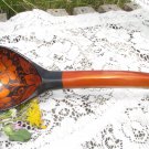 Huge Vintage Russina Khokhloma Painted Wooden Spoon, Flowers Folk Art Home Decoration Spoon, Wooden 