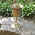 Golden midcentury lookind cup with writing, Dark Golden Goblet Hand Curved For Vine, Game of thrones