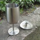 Medium silver color Vintage Goblet with candleholder, Midcentury lookind cup with candle holder, Vin