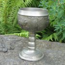 Vintage Medium silver color Goblet with curved siluettes, Midcentury lookind cup with patterns, Vine