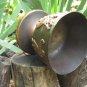 Wide midcentury lookind cup with siluetes, Dark Bronze color Goblet Curved For Vine/Cognac, Game of 