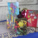 Great and Cute Photo Collages Set of 4 USSR Classic Christmas Ornaments Post Cards New Condition, Se