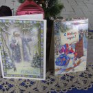 Set of 2 Soviet Union Postcrds, Two Cute Condition Christmas Post Cards Blank USSR, Santa Claus post