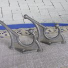 2 Dark Medium Wall Rack Hooks USSR 1970s, Medium Soviet Vintage Aluminium Clothes Hook, Medium Cloth