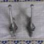 2 Dark Medium Wall Rack Hooks USSR 1970s, Medium Soviet Vintage Aluminium Clothes Hook, Medium Cloth