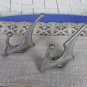 2 Dark Medium Wall Rack Hooks USSR 1970s, Medium Soviet Vintage Aluminium Clothes Hook, Medium Cloth