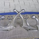 2 Huge Wall Rack Hooks USSR 1970s, Soviet Vintage Huge Aluminium Clothes Hook, Clothes hangers, DIY 