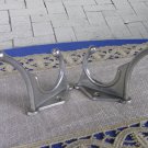 2 Light Medium Wall Rack Hooks USSR 1970s, Medium Soviet Vintage Aluminium Clothes Hook, Medium Clot