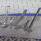 3 Vintage assorted light silver colored medium clothes hangers, Soviet Vintage Aluminium Clothes Hoo