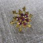 6 Ends Star Brooche With Ponk Rhinestones, Christmas Jewelry Gift For Her, Hannukah Gift Idea, Star