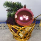 Big Shabby USSR Old Christmas Tree Glass Red Ball, Classical Christmas Huge Glass Ornamented Red Bal