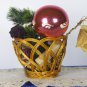 Big Shabby USSR Old Christmas Tree Glass Red Ball, Classical Christmas Huge Glass Ornamented Red Bal
