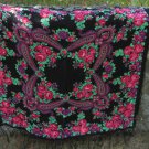 Black Asia Shawl Christams Gift Idea, Asian Patterned Cute Floral Abstract Picture Shawl, Asian Cott