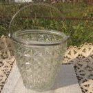 Glass Depth Bowl With Metal Handle Shabby Decor, Metal Handled White Transparent Glass Basket For Ca