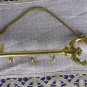 Golden Key Hinge With Four Hooks And Chain, Golden Key Shape Utensils/Wardrobe Multi Hook Decor Gift