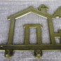 House Shaped With Tree And 4 Hooks Hinge, Golden Colored Brass Metal Four In One Hinge, Kitchen Uten