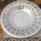 Metal Silver Colored Bowl For Fruits With Ornaments, Thin Metal Plate Bowl Kithcen Shabby Decor, No 