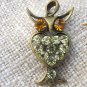 Owl Vintage Small Cute Pendant Jewelry With Rhinestones, Birthday Christmas Gift For Her Idea, Perfe