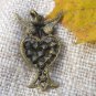 Owl Vintage Small Cute Pendant Jewelry With Rhinestones, Birthday Christmas Gift For Her Idea, Perfe