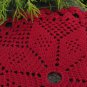 Red Crochet Table Napkin Christmas Santa Decor Idea, Christams Ideal Table Decor Gift, Shabby Handma