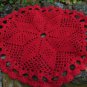 Red Crochet Table Napkin Christmas Santa Decor Idea, Christams Ideal Table Decor Gift, Shabby Handma