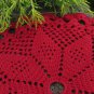 Red Crochet Table Napkin Christmas Santa Decor Idea, Christams Ideal Table Decor Gift, Shabby Handma