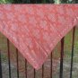 Red Floral Silk Acrilyc Vintage Shawl With Tassels, Asian Style Scarf With Long Tassels, Red Accesor
