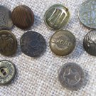 Set Of 11 Assorted Buttons From Old Grandma Trunk, Pack Of Eleven Assorted Vintage Shabby Buttons, D