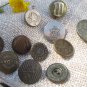 Set Of 11 Assorted Buttons From Old Grandma Trunk, Pack Of Eleven Assorted Vintage Shabby Buttons, D