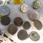 Set Of 11 Assorted Buttons From Old Grandma Trunk, Pack Of Eleven Assorted Vintage Shabby Buttons, D