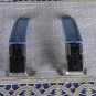 Set of 2 wall Hooks Plastic And Metal Blue Colored 2 finials, DIY Projects three hooks for decor, Re