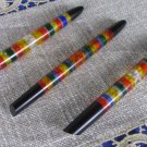Set Of Three Rainbow Colors Pen With Plexiglass Handles Office Decor Idea, Shabby Boss GIft Office P