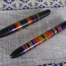 Set Of Two Fat Old and Fancy Plexiglas, USSR Plexiglas pen set, Christmas tree decor Plexiglas, Deco