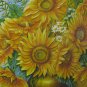 Sun Flowers Picture Summer Inspired, Oil Painting Sun Flowers In Brown Pot Art Deco Wall Hanging, Al