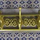 Three Double Hooks Hinge On Golden Metall Base, Wall Hallway Decor Wardrobe Hinge 6 In 1 Golden Colo