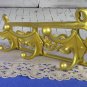 Three Double Hooks Hinge On Golden Metall Base, Wall Hallway Decor Wardrobe Hinge 6 In 1 Golden Colo