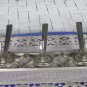 Three Double Hooks Hinge On Silver Metall Base, Wall Hallway Decor Wardrobe Hinge 6 In 1 Silver Colo