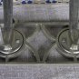 Three Double Hooks Hinge On Silver Metall Base, Wall Hallway Decor Wardrobe Hinge 6 In 1 Silver Colo