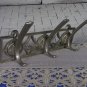 Three Double Hooks Hinge On Silver Metall Base, Wall Hallway Decor Wardrobe Hinge 6 In 1 Silver Colo