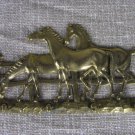Three Horses In Barn Hook Key Hinges Dceor Idea, Four Key Hinge In One Golden Colored Brass Farm Hor