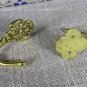 Two hooks on wooden base victorian looking golden colored, set of 2 wardrobe hooks with screws, Curv