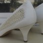 White Vintage Leather Hi Heels Shoes, Womens Hi heels 9-9.5 US Size Perfect For White Dress, White W