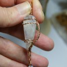 Handmade Rainbow  Moonstone and Pearl Gemstone  Pendant