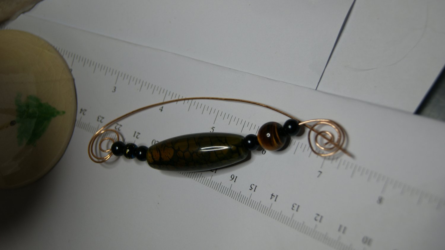 HandMade Gemstone Brooch Pure Bronze