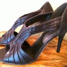 APT.9 Bryant Women's Black Jewels 4" high heels Straps Peep Size 9.5M US/40 EUR
