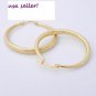 Ladies Fashion Jewelry 14K Gold Plated Textured 1 1/2" (L) Round Hoop Earrings