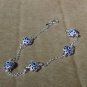Sterling Silver Blue Colored Good Luck Evil Eye Protection Hamsa Bracelet- 7.0"