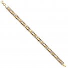 14K Tri Tone Gold Beautiful Design Fancy Stampato ID Ladies Bracelet - 7.25"